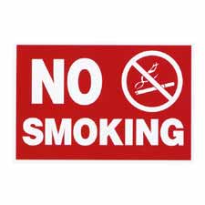 Advantus Corp. Avt83639 No Smoking Wall Sign- Punched For Hanging- 12 In. X 8 In.- White-Red