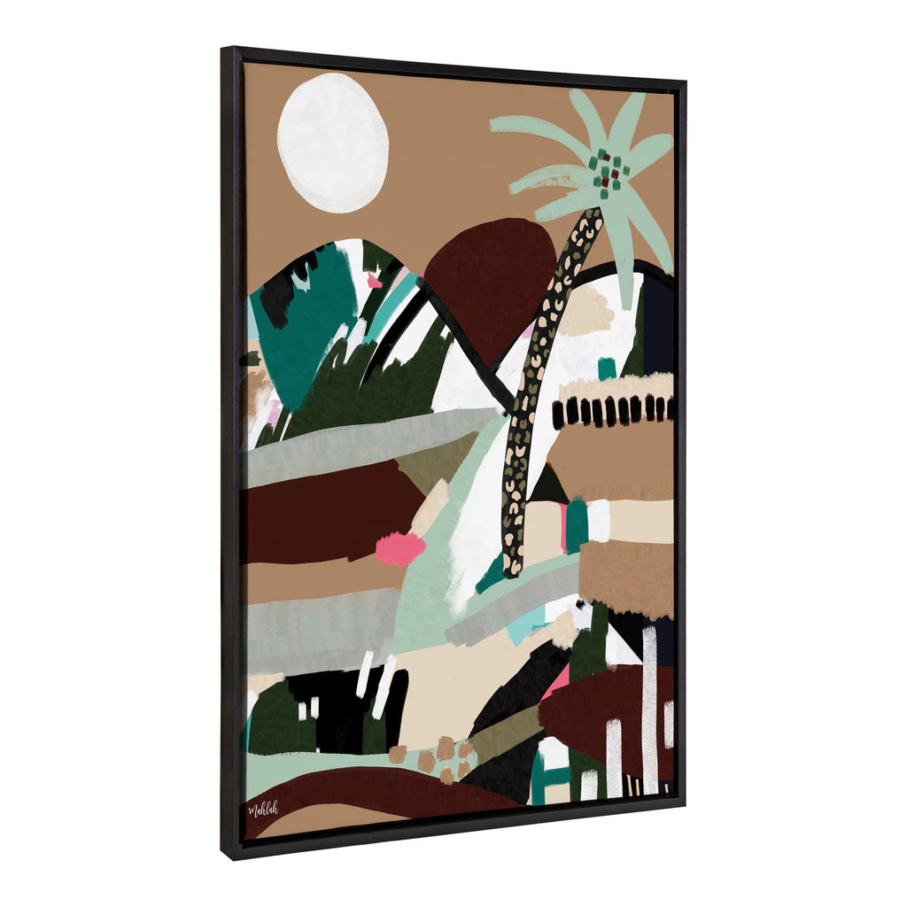 Sylvie Warm Offbeat Framed Canvas by Inkheart Designs