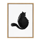 Sylvie Cute Cat BW Framed Canvas by Viola Kreczmer