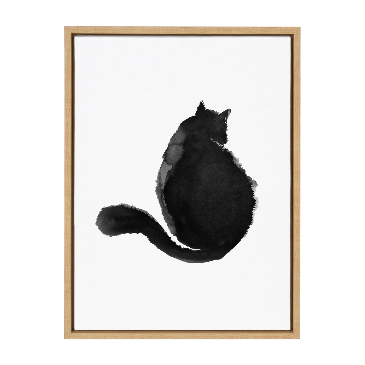 Sylvie Cute Cat BW Framed Canvas by Viola Kreczmer