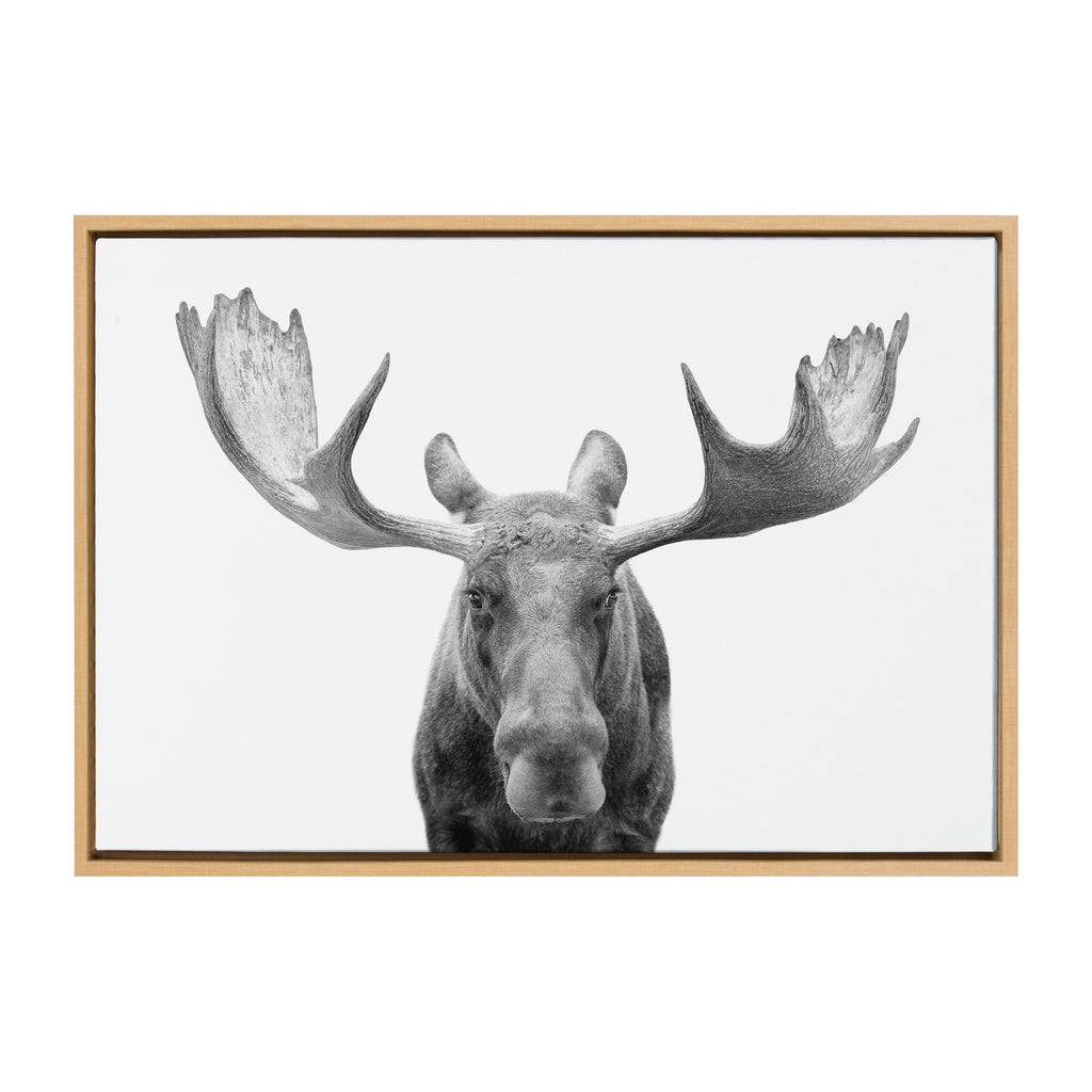 Sylvie Moose Black and White Framed Canvas by Amy Peterson Art Studio