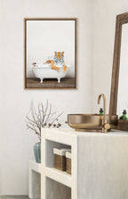 Sylvie Bengal Tiger in Rustic Bath Framed Canvas by Amy Peterson Art Studio