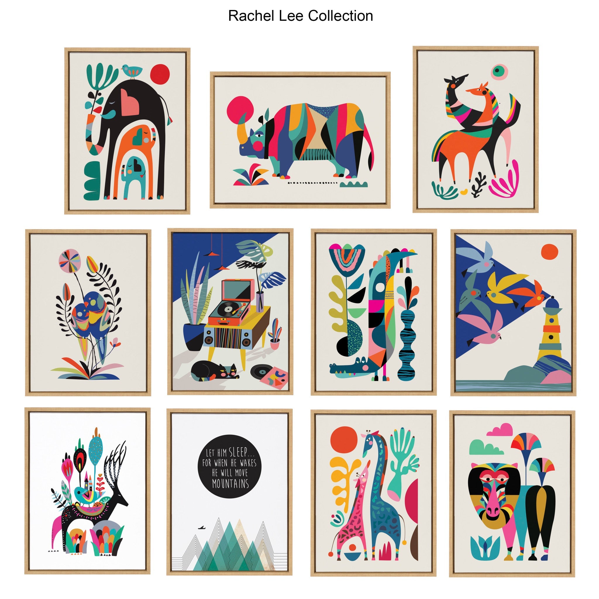 Sylvie Giraffe Love Framed Canvas by Rachel Lee of My Dream Wall