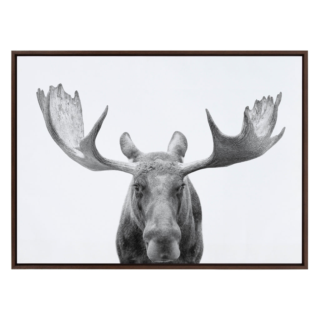 Sylvie Moose Black and White Framed Canvas by Amy Peterson Art Studio