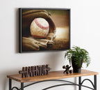 Sylvie Baseball Glove Framed Canvas by Shawn St. Peter