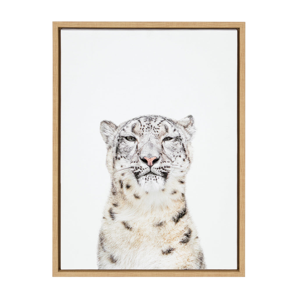 Sylvie Snow Leopard Portrait Framed Canvas by Amy Peterson Art Studio