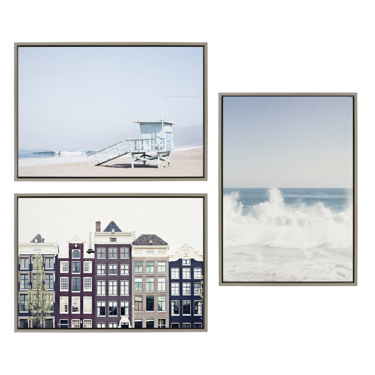Sylvie Townhouses Framed Canvas by Caroline Mint
