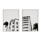 Sylvie Miami Beach Architecture Retro Art Deco Framed Canvas Art Set by The Creative Bunch Studio