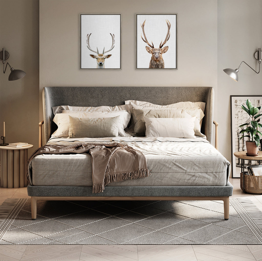 Sylvie Deer Color Framed Canvas by Simon Te of Tai Prints