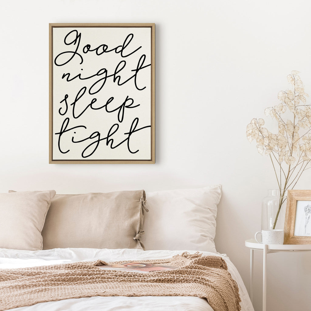 Sylvie Good Night Sleep Tight Framed Canvas by Maggie Price