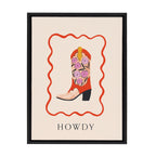 Sylvie Howdy Framed Canvas by Duchess Plum