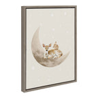 Sylvie On the Moon Framed Canvas by July Art Prints