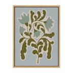 Sylvie Expressive Abstract House Plant Playful Blue Framed Canvas by The Creative Bunch Studio