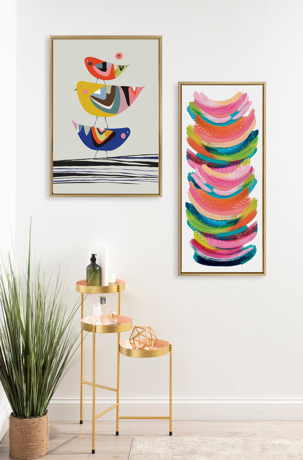 Sylvie Bright Abstract Framed Canvas by Jessi Raulet of Ettavee