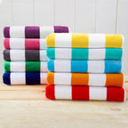Cotton Velour Cabana Stripe Beach Towel - Novia Collection.