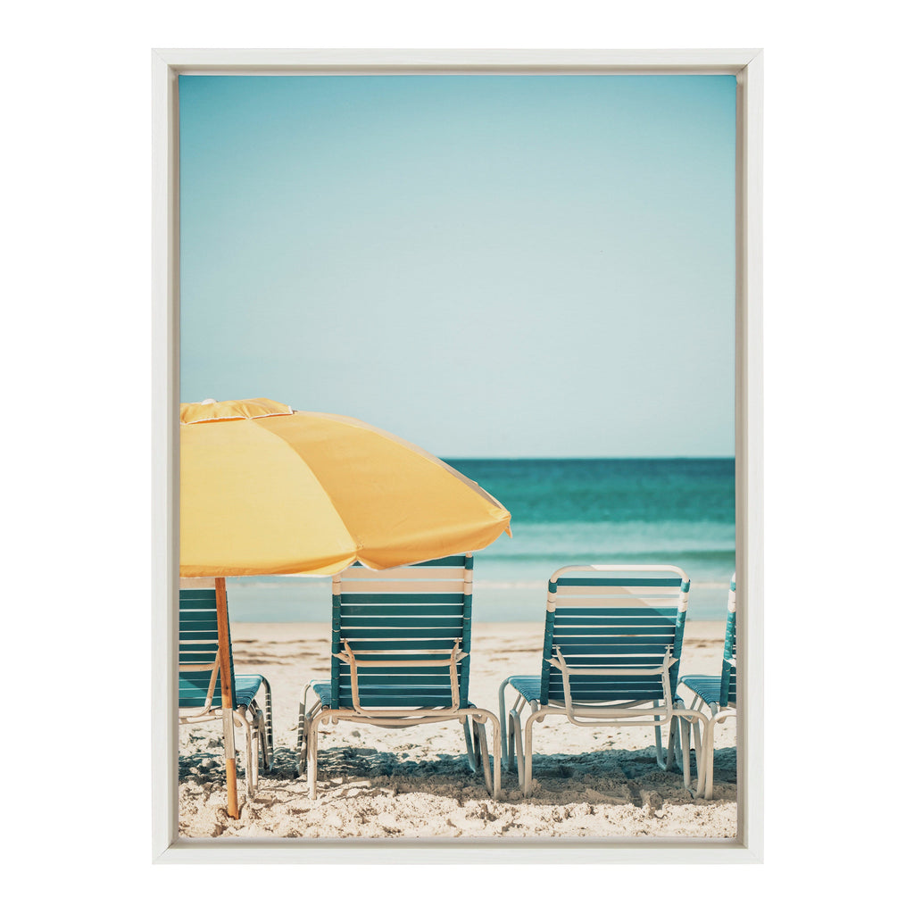 Sylvie Yellow Umbrella 2 Framed Canvas by Alicia Bock