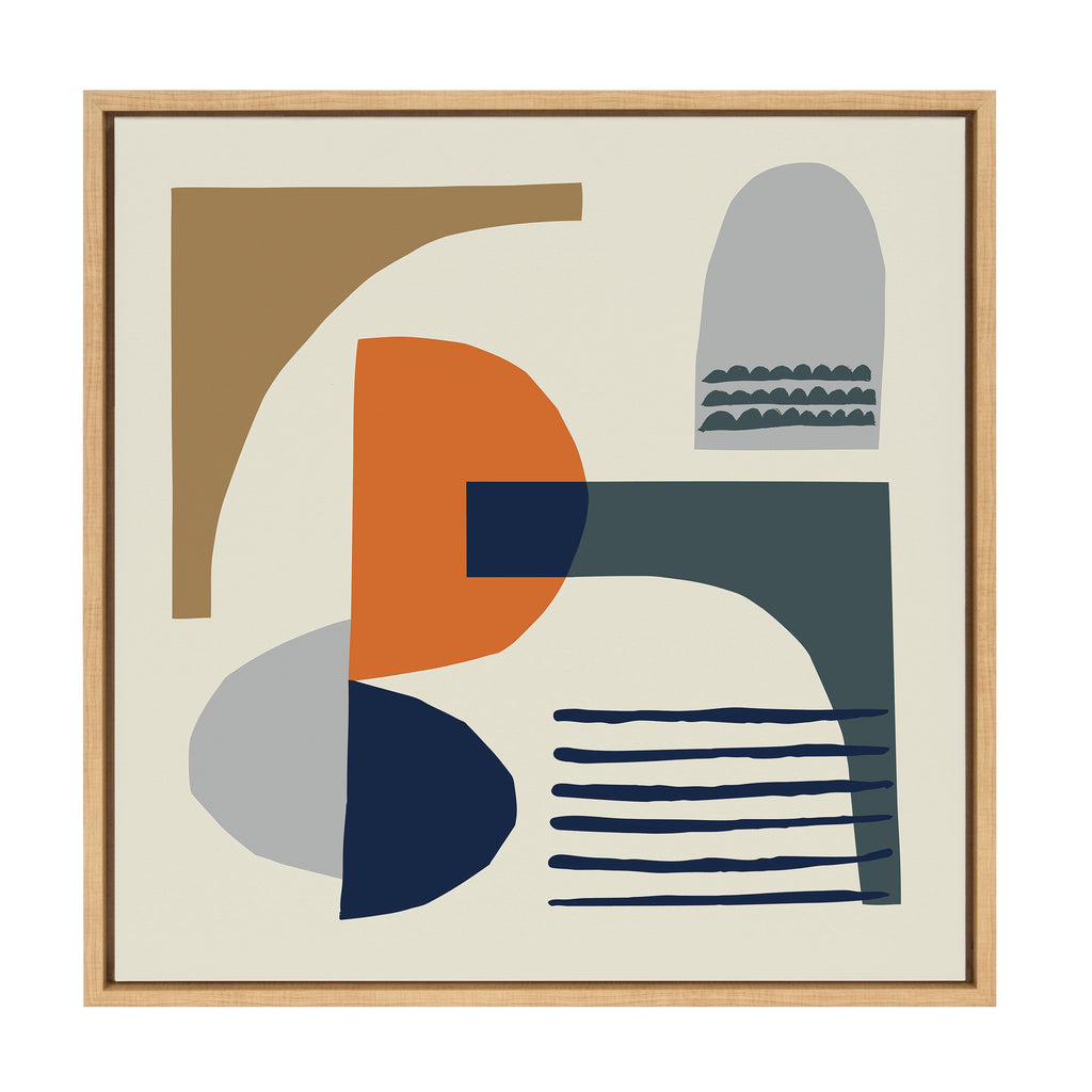 Sylvie Abstract Mid Century Framed Canvas by Rachel Lee of My Dream Wall