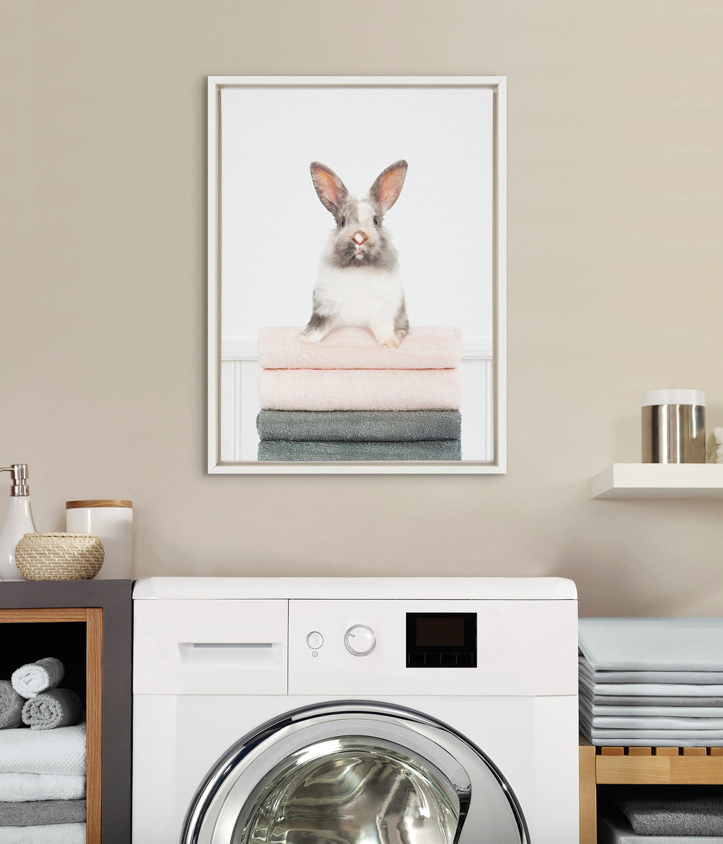 Sylvie Fold Bunny Framed Canvas by Amy Peterson Art Studio