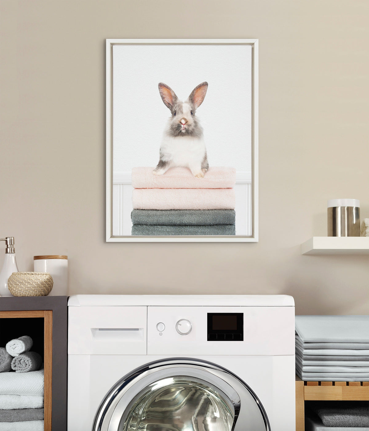 Sylvie Fold Bunny Framed Canvas by Amy Peterson Art Studio