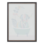 Blake Mid Century Modern Cow in Bathtub Framed Printed Glass by Rachel Lee of My Dream Wall