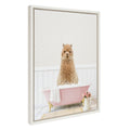 Sylvie Alpaca in Cottage Rose Bath Framed Canvas by Amy Peterson Art Studio
