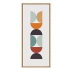 Sylvie Circles and Curves Retro Color Framed Canvas by The Creative Bunch Studio