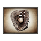 Sylvie Vintage Baseball Glove Framed Canvas By Shawn St. Peter
