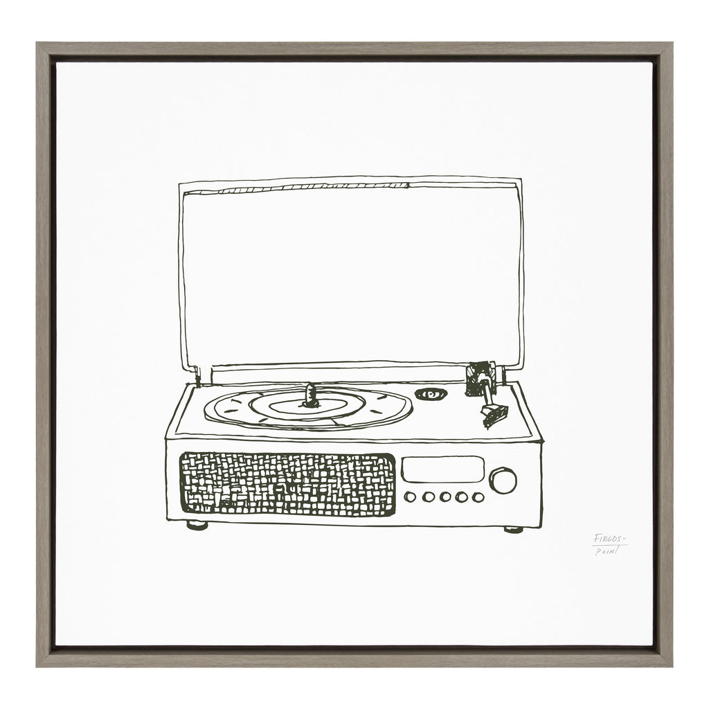 Sylvie Victrola Record Player Framed Canvas by Statement Goods