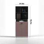 Thurby · Office Cabinet w/ Glass Panel Display Shelves