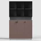 Thurby · Office Cabinet w/ Glass Panel Display Shelves