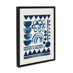 Sylvie 858 Indigo Abstract Framed Canvas by Teju Reval