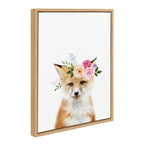 Sylvie Flower Crown Fox Framed Canvas by Amy Peterson Art Studio