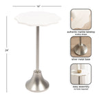Sanzo Scalloped Marble and Metal Table