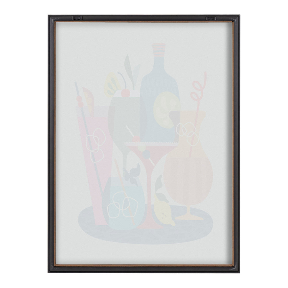 Blake Mid Century Modern Cocktails Framed Printed Glass by Rachel Lee of My Dream Wall