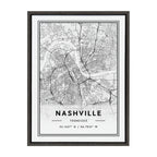 Sylvie Nashville Modern Map Framed Canvas by Jake Goossen