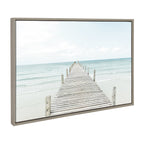 Sylvie Wooden Pier on Beach Framed Canvas by Amy Peterson Art Studio