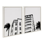 Sylvie Miami Beach Architecture Retro Art Deco Framed Canvas Art Set by The Creative Bunch Studio