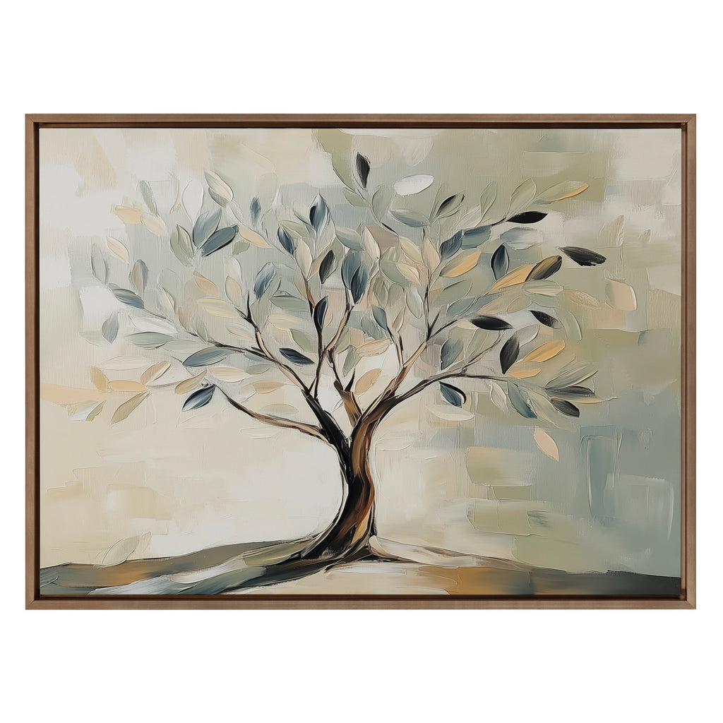 Sylvie Olive Tree Abstract Landscape Framed Canvas by The Creative Bunch Studio