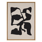 Sylvie Distorted Shapes of Black and Tan Framed Canvas by The Creative Bunch Studio