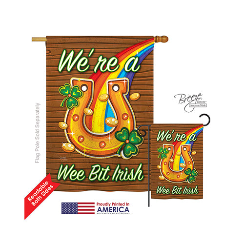 Breeze Decor 02002 St Pats Were A Wee Bit Irish 2-Sided Vertical Impression House Flag - 28 X 40 In.
