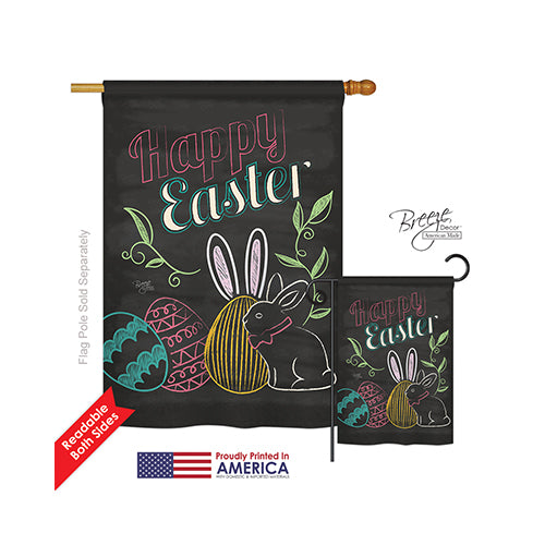 Breeze Decor 03054 Easter Colorful Easter Eggs 2-Sided Vertical Impression House Flag - 28 X 40 In.