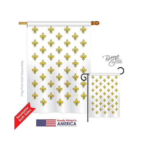 Breeze Decor 18005 Mardi Gras Royal French 2-Sided Vertical Impression House Flag - 28 X 40 In.