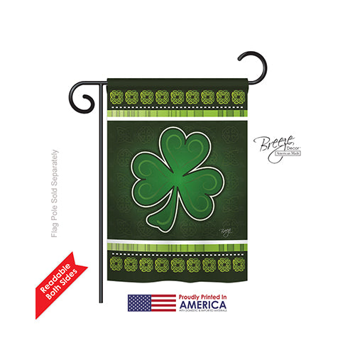 Breeze Decor 52026 St Pats Shamrock 2-Sided Impression Garden Flag - 13 X 18.5 In.