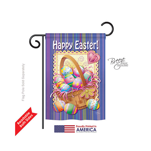 Breeze Decor 53040 Easter Easter Basket 2-Sided Impression Garden Flag - 13 X 18.5 In.