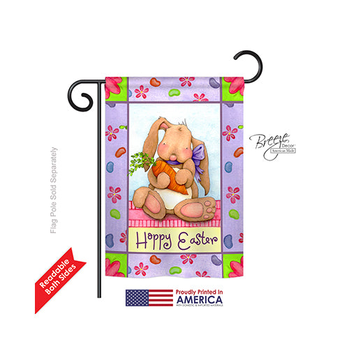 Breeze Decor 53056 Easter Bunny & Beans 2-Sided Impression Garden Flag - 13 X 18.5 In.