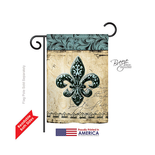 Breeze Decor 68003 Mardi Gras Fleur De Lys 2-Sided Impression Garden Flag - 13 X 18.5 In.