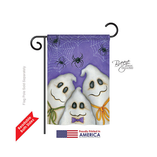 Breeze Decor 62055 Halloween 3 Ghosts 2-Sided Impression Garden Flag - 13 X 18.5 In.
