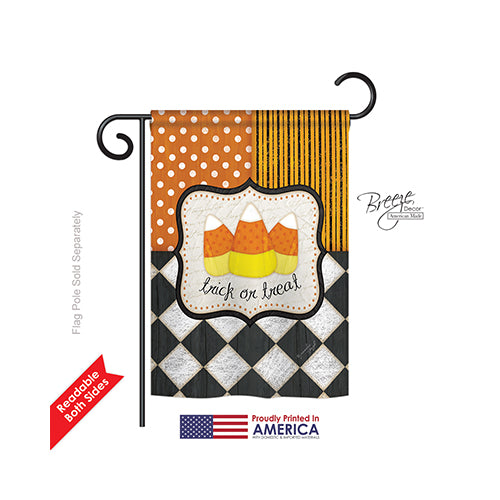 Breeze Decor 62056 Halloween Trick Or Treat 2-Sided Impression Garden Flag - 13 X 18.5 In.