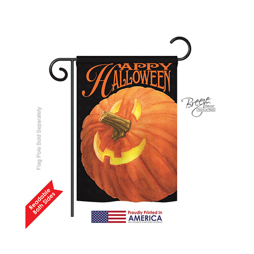 Breeze Decor 62057 Halloween Jack O Lantern 2-Sided Impression Garden Flag - 13 X 18.5 In.
