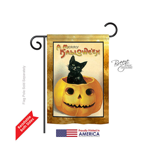 Breeze Decor 62065 Halloween Merry Halloween 2-Sided Impression Garden Flag - 13 X 18.5 In.